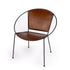 Modern Ring Shape Brown Leather Accent Chair-0