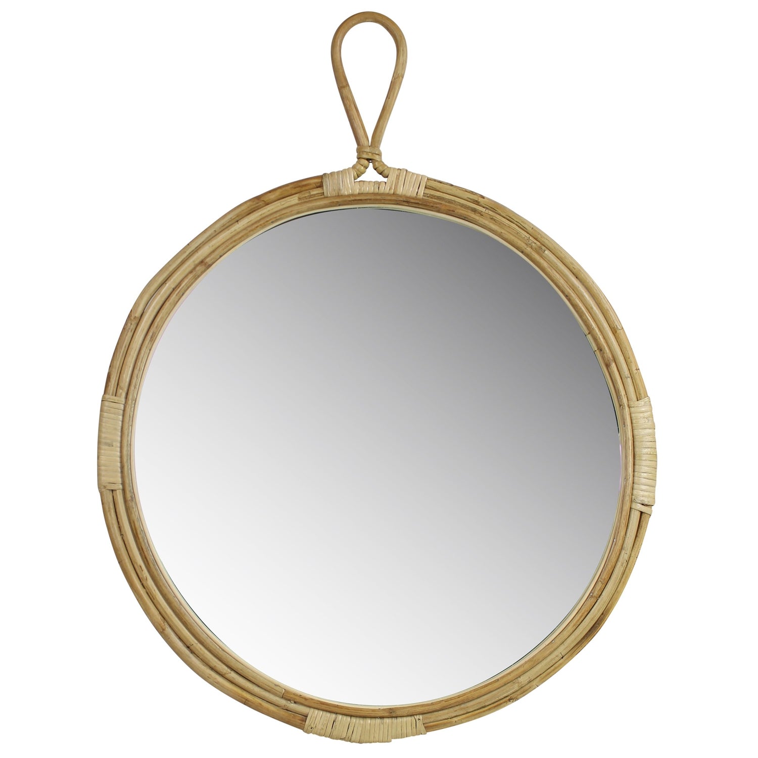 Round Bamboo Wall Mirror-0