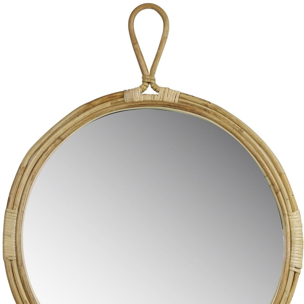 Round Bamboo Wall Mirror-2