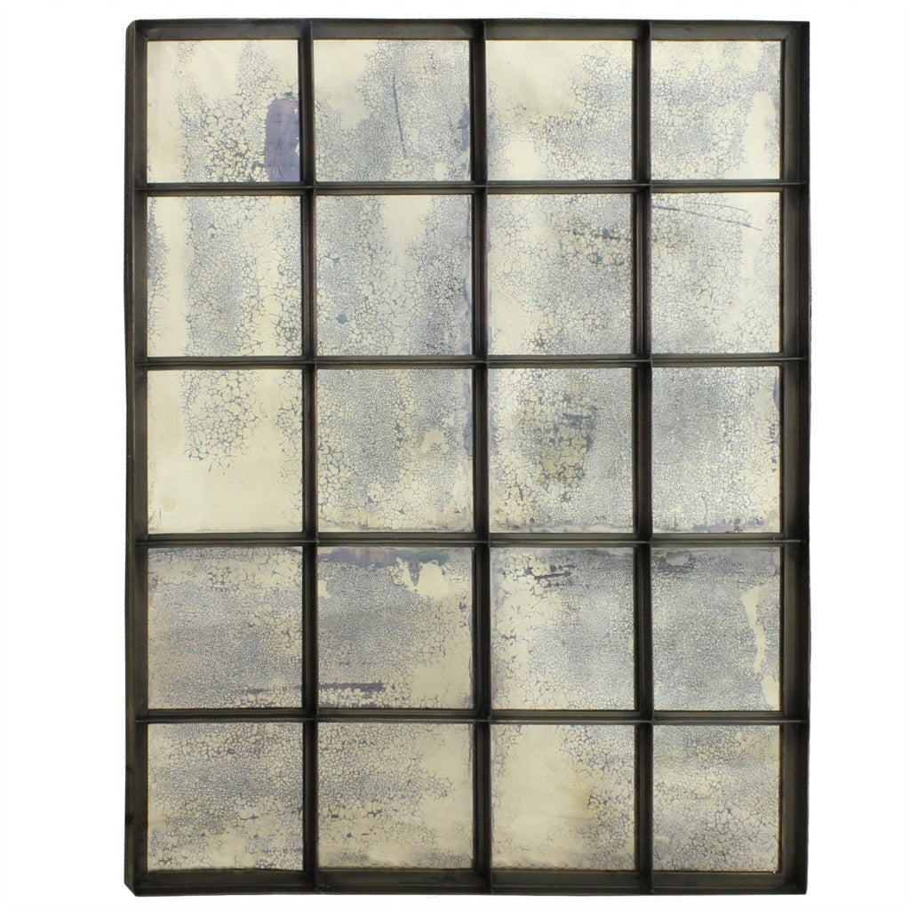 Antique Twenty Pane Mirror Decor-0