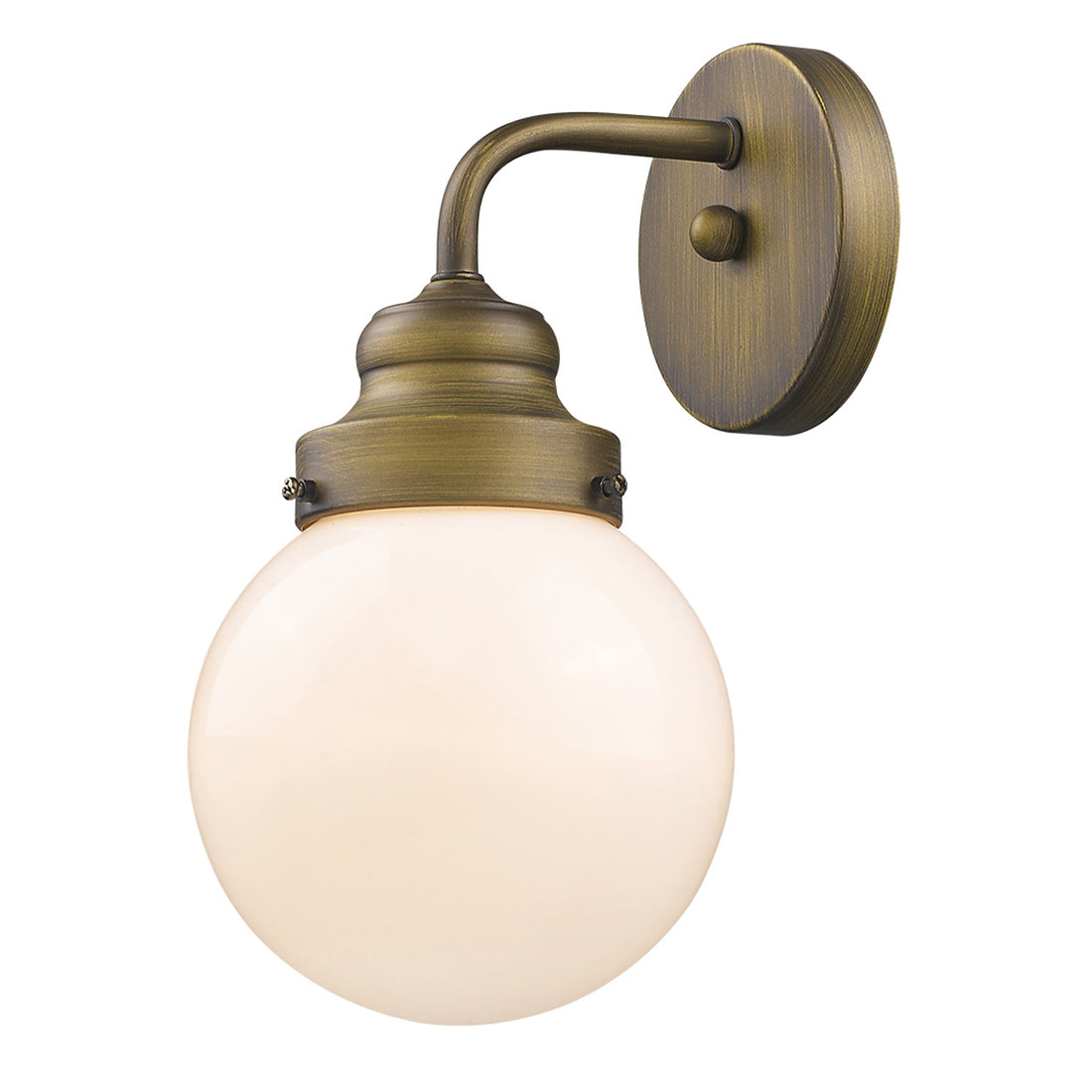 One Light Gold Wall Sconce with Round Glass Shade-1