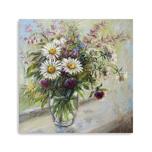 20&quot; Pretty Vase of Flowers Canvas Wall Art-0