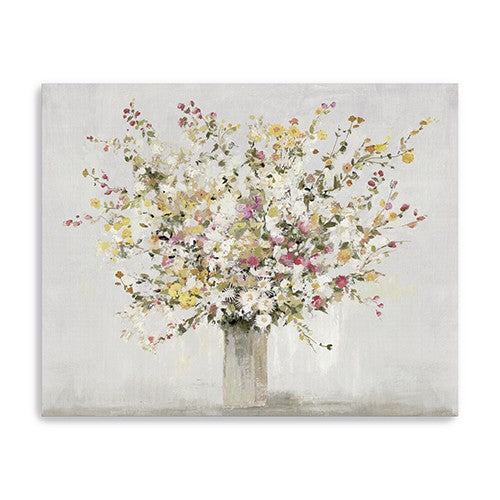 Large Colorful Wildflowers in a Vase Canvas Wall Art-0