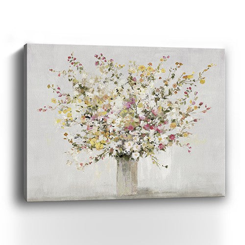 Large Colorful Wildflowers in a Vase Canvas Wall Art-2