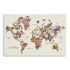 48" x 32" Fun Floral Map of the World Canvas Wall Art-0