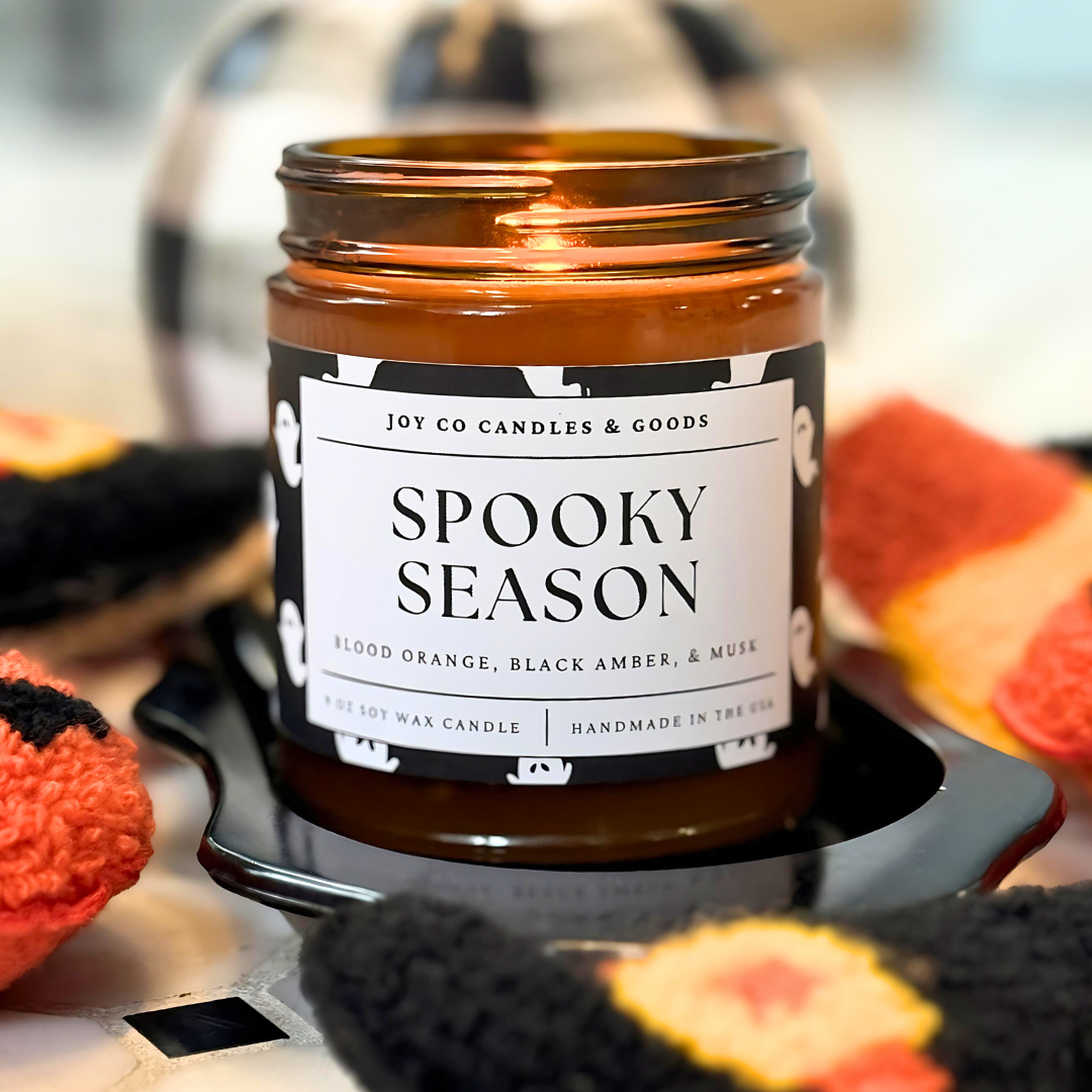 Spooky Season 9 oz Soy Wax Candle, Fall Decor, Handmade in the USA