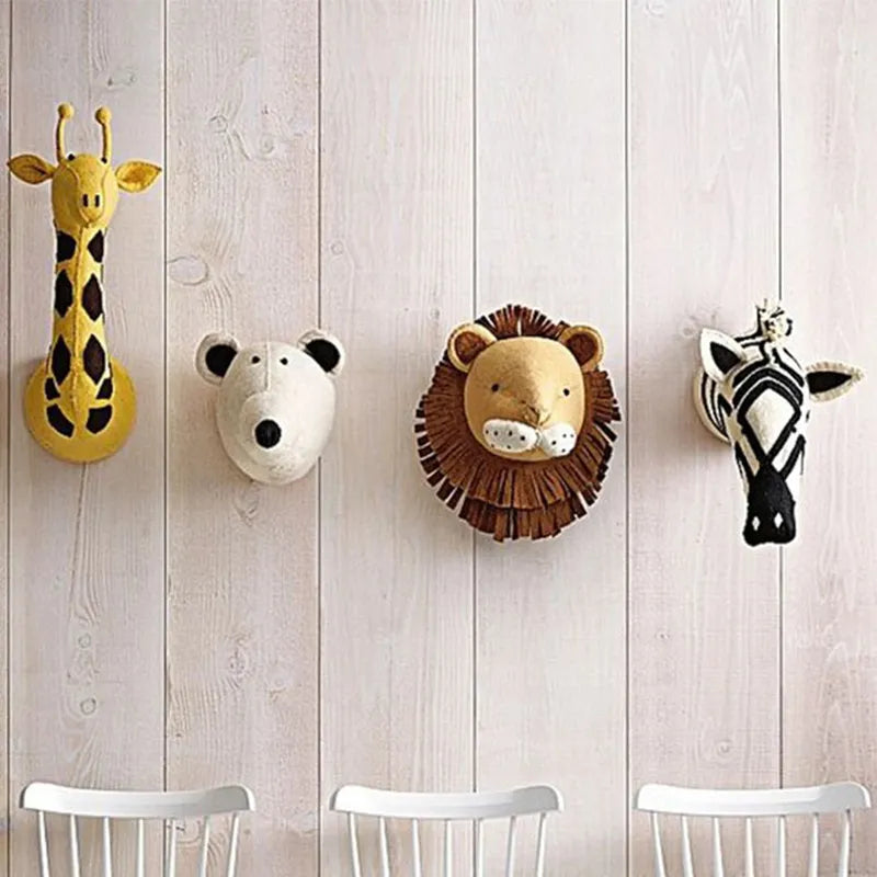 Felt Animal Head Wall Decor