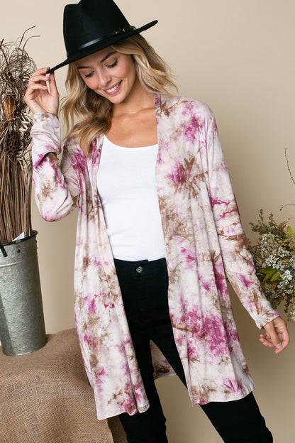 TIE DYE LONG CARDIGAN