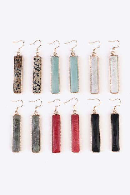 Natural Stone Drop Earrings