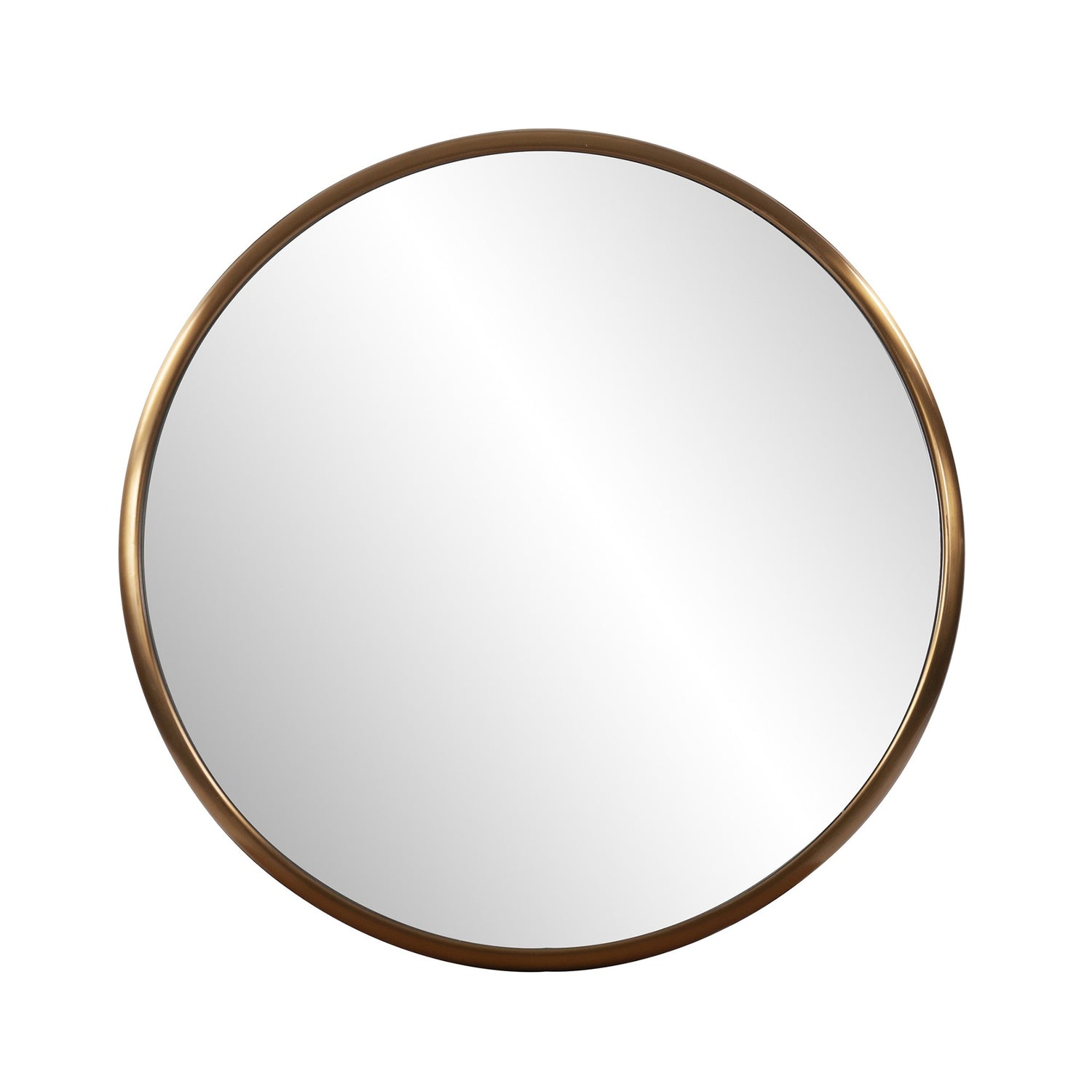 20&quot; Antiqued Brushed Brass Round Wall Mirror-0