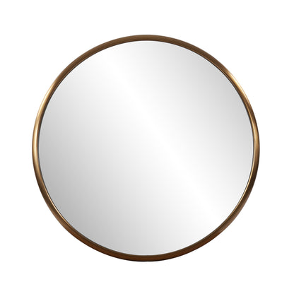 20&quot; Antiqued Brushed Brass Round Wall Mirror-0