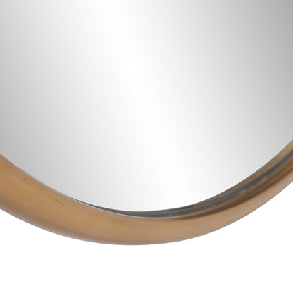 20&quot; Antiqued Brushed Brass Round Wall Mirror-2