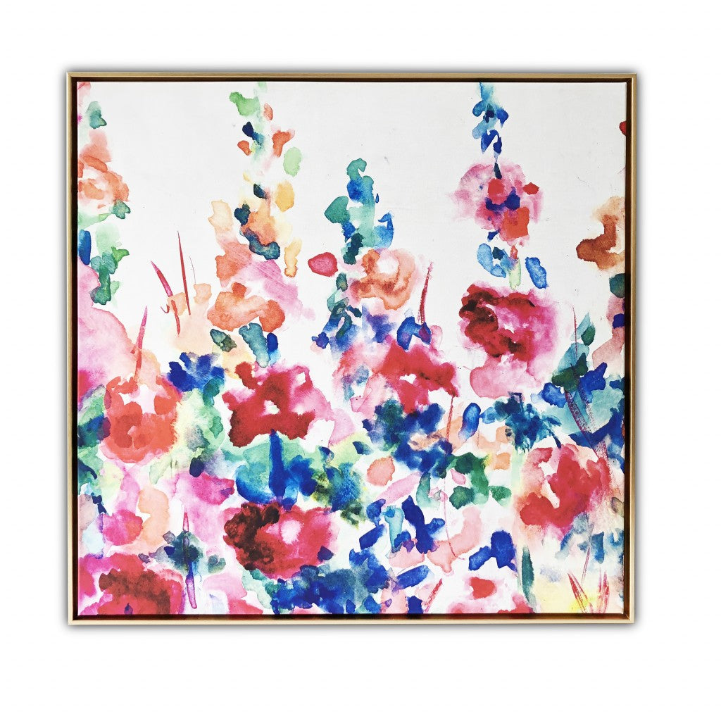 Pretty Floral Garden Framed Canvas Wall Art-0