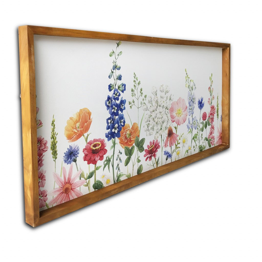 Vivid Spring Garden Wooden Framed Canvas Wall Art-1