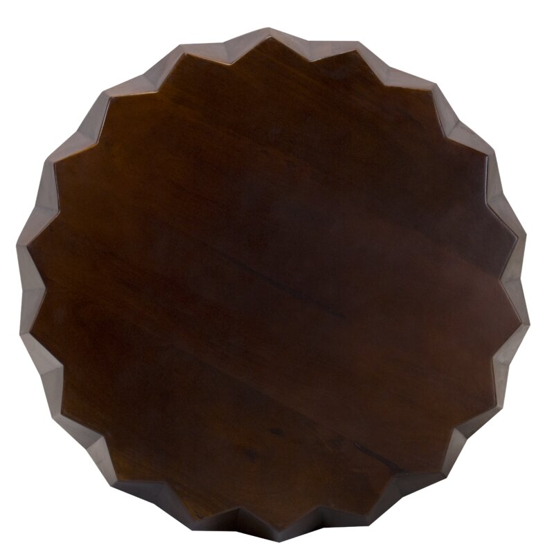 29&quot; Brown Solid Wood Octagon Coffee Table-2