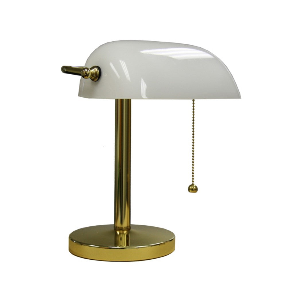 Gold and White Hooded Table Lamp-0