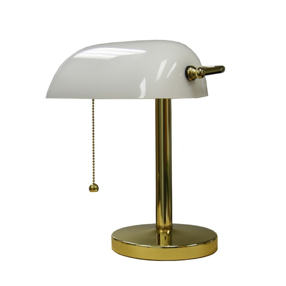 Gold and White Hooded Table Lamp-1