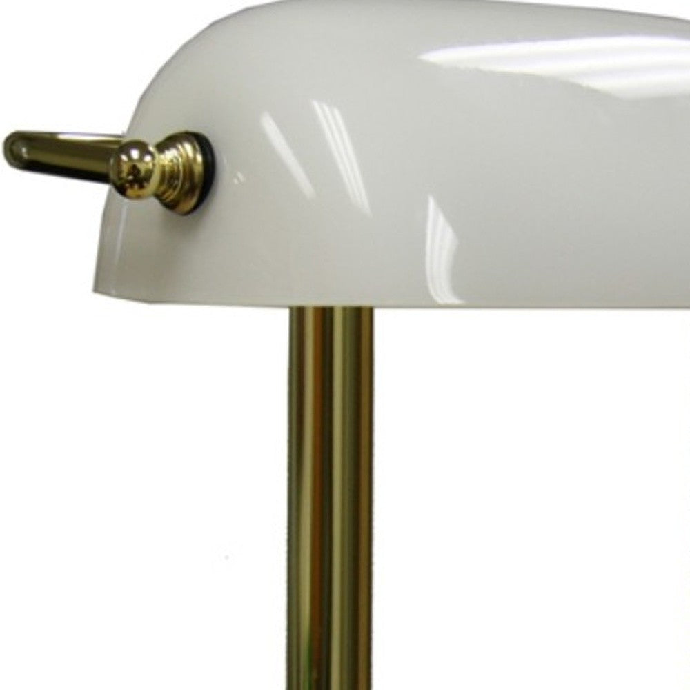 Gold and White Hooded Table Lamp-2