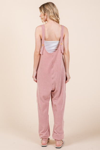 Textured Rib Overalls