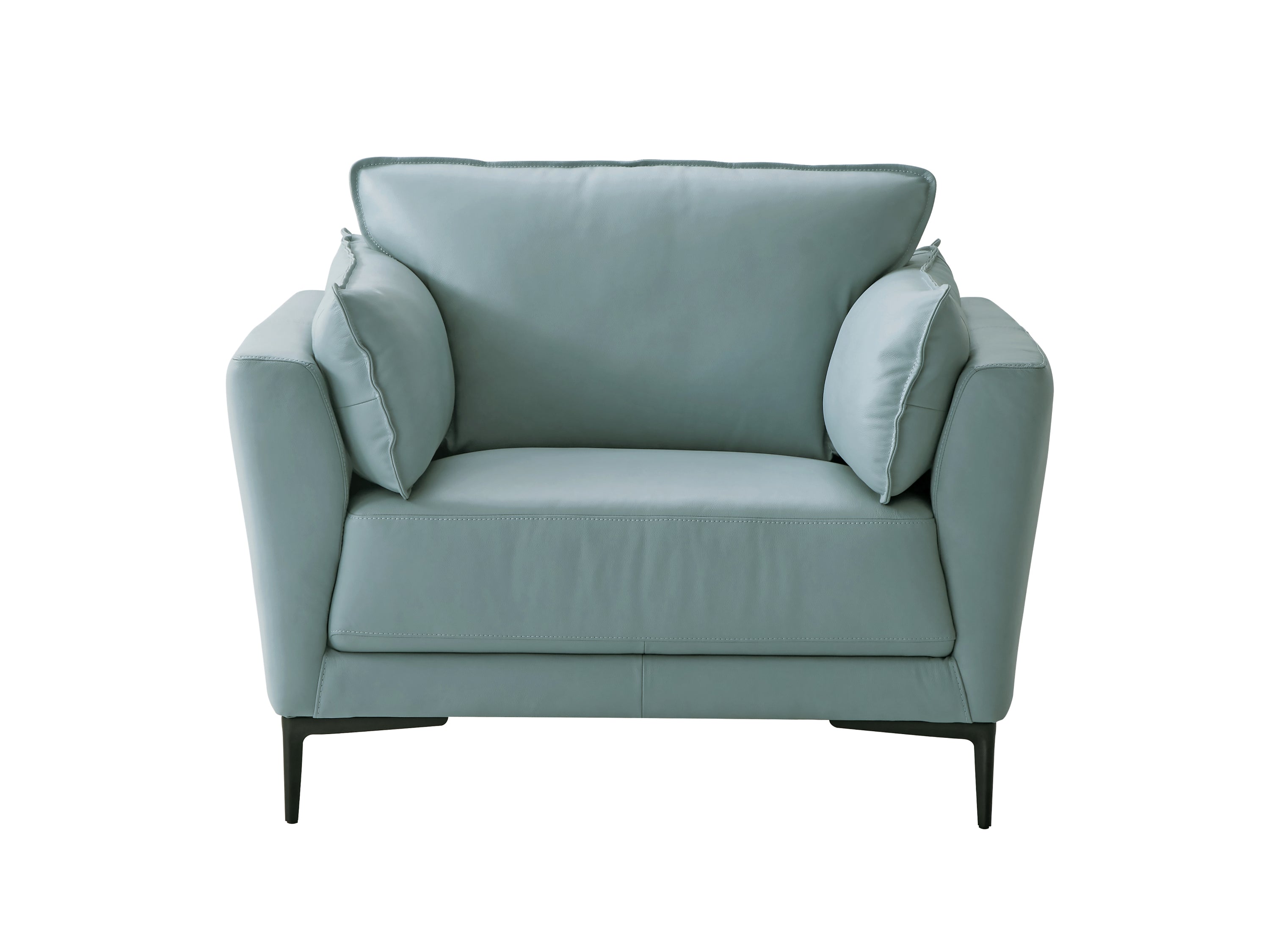 ACME Mesut Chair in Light Blue Top Grain Leather-1