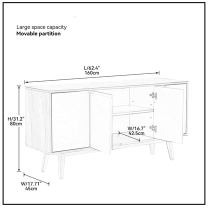 Walnut Modern Sideboard Buffet Cabinet-7