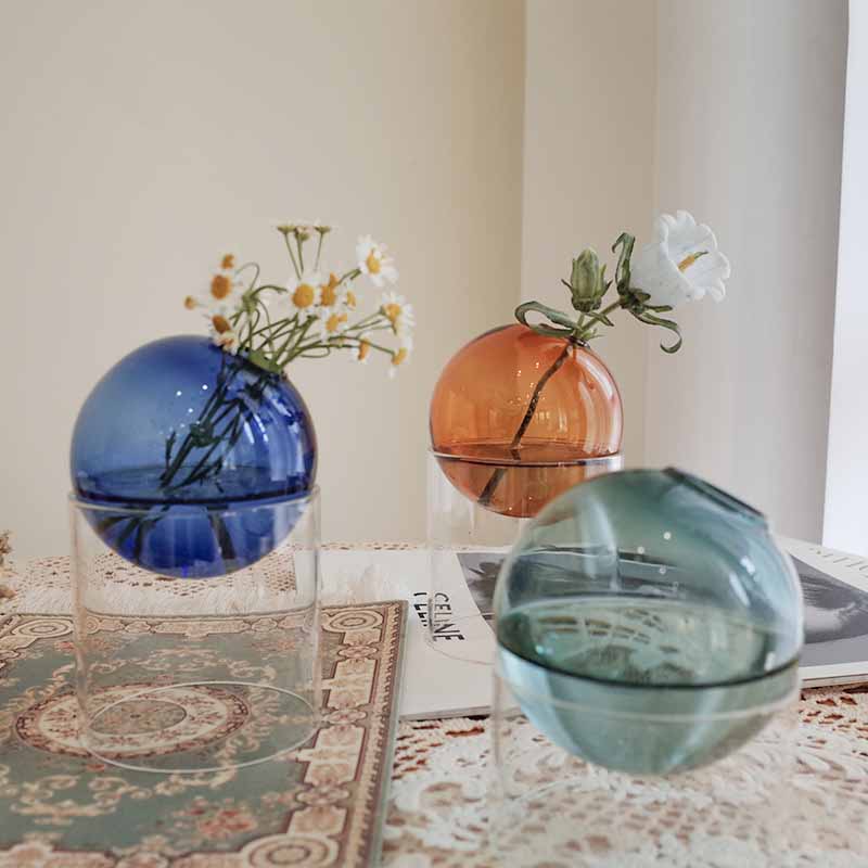 Nordic Colored Bubble Glass Vase-2