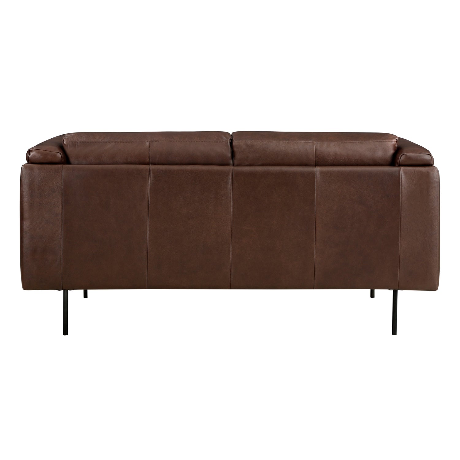 Modern Design Brown Genuine Leather Loveseat-2