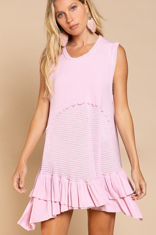 Sleeveless Ruffle Hem Dress