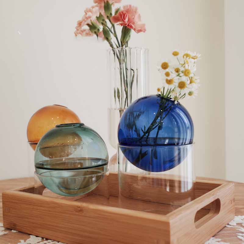 Nordic Colored Bubble Glass Vase-1