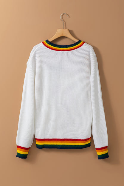 MERRY &amp; BRIGHT Ribbed Round Neck Sweater