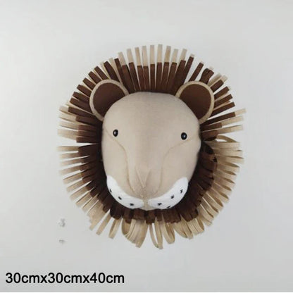 Felt Animal Head Wall Decor