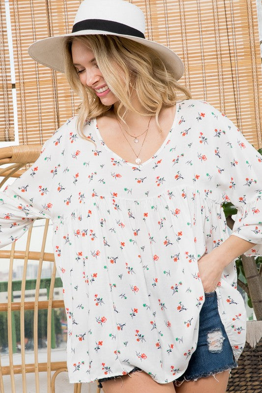 FLORAL BABYDOLL TOP