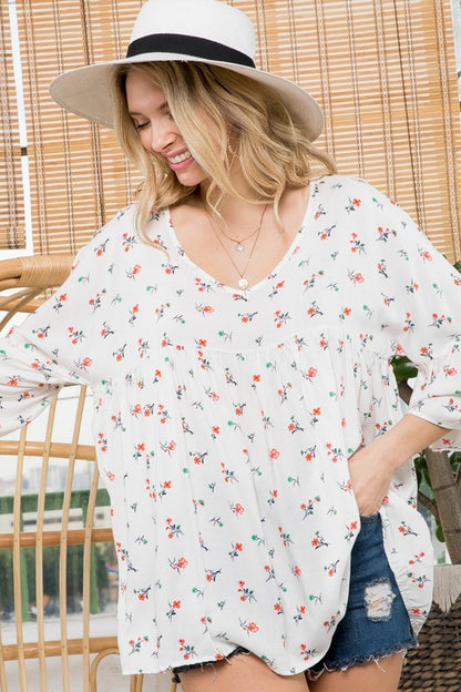 FLORAL BABYDOLL TOP