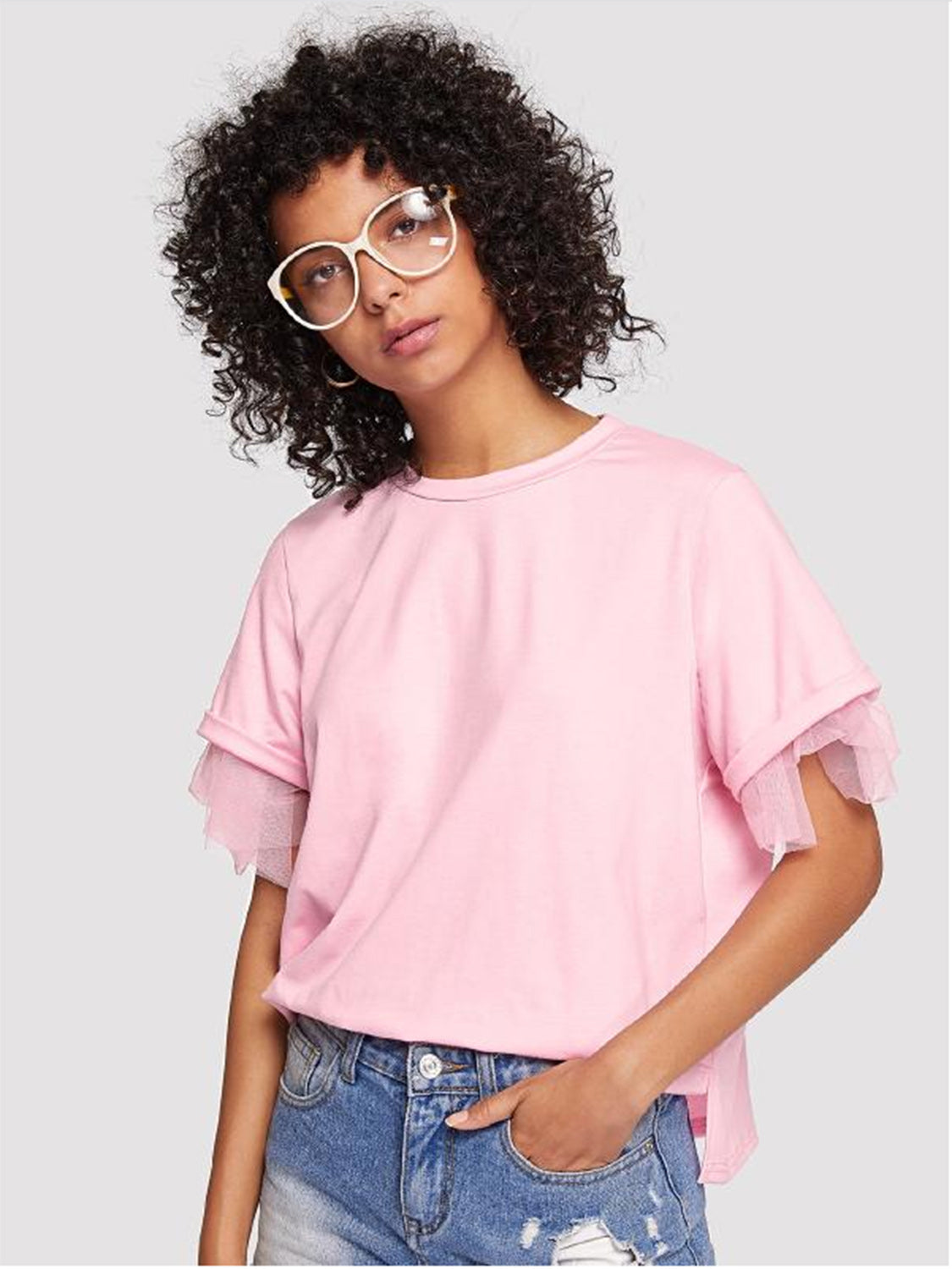 Round Neck Short Sleeve Top