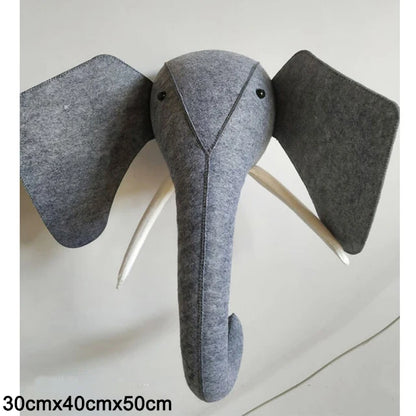 Felt Animal Head Wall Decor