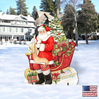 Christmas Wish List Christmas Outdoor Yard Sign by Susan Winget - Christmas Santa Snowman Décor - 8471101F-SW-0