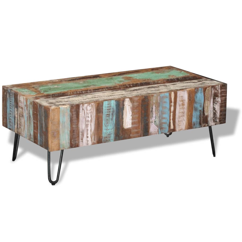 vidaXL Coffee Table Solid Reclaimed Wood 39.4&quot;x19.7&quot;x15&quot;-3