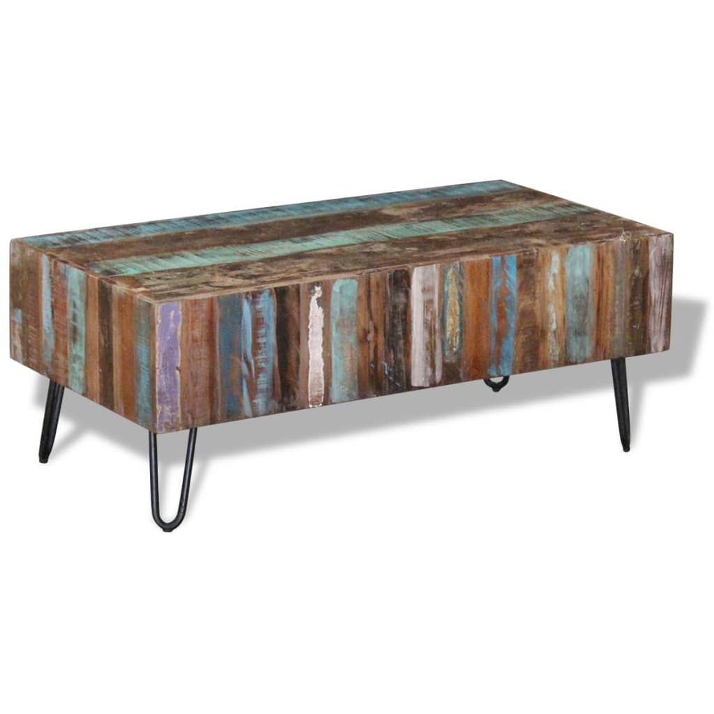 vidaXL Coffee Table Solid Reclaimed Wood 39.4&quot;x19.7&quot;x15&quot;-4