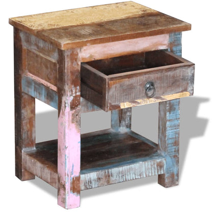 vidaXL Side Table with 1 Drawer Solid Reclaimed Wood 17&quot;x13&quot;x20&quot;-4