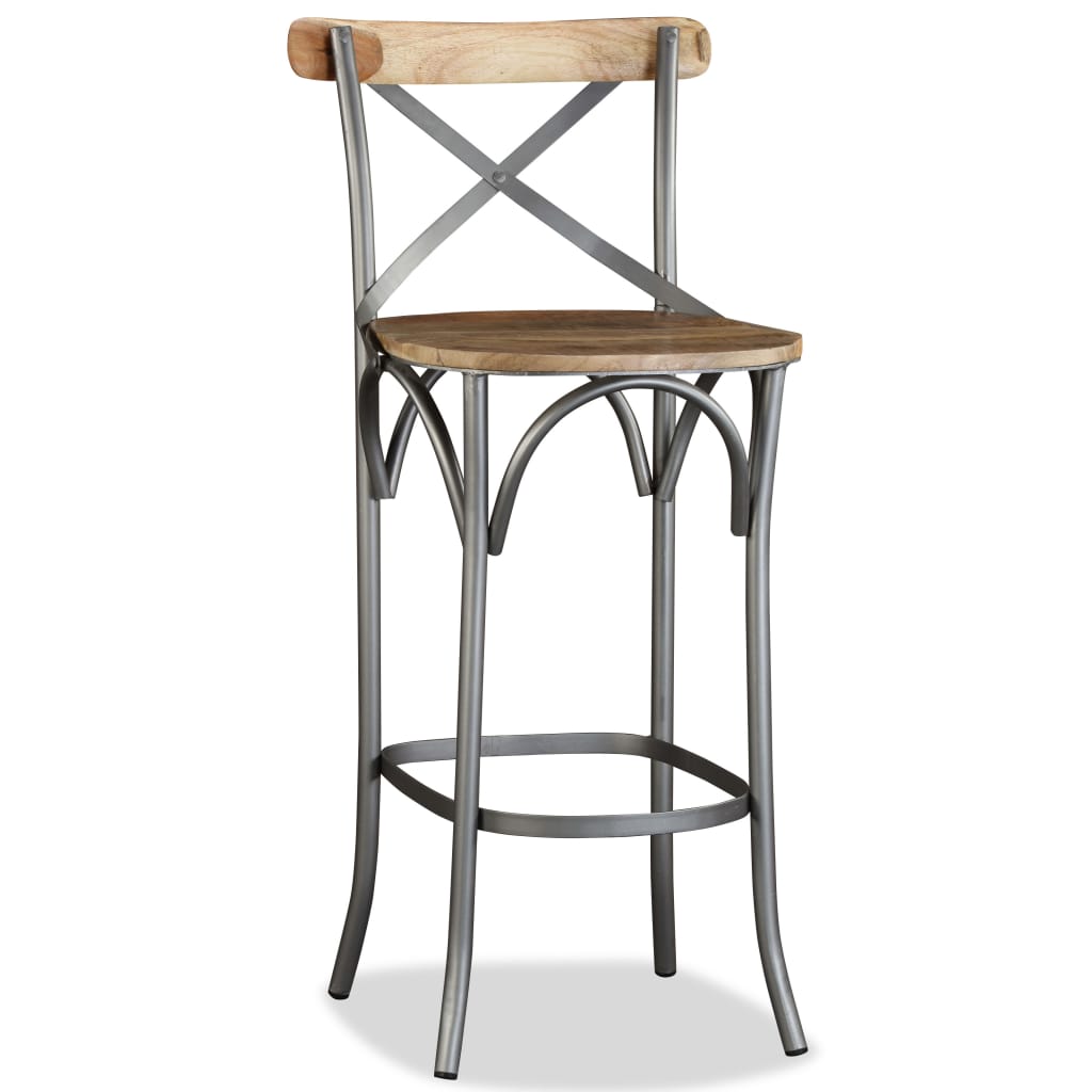 vidaXL Bar Stool Solid Mango Wood-0