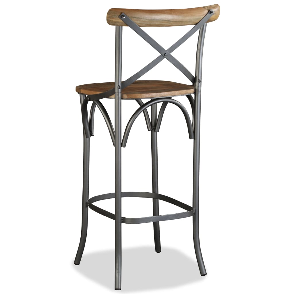 vidaXL Bar Stool Solid Mango Wood-2