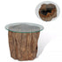 vidaXL Coffee Table Teak Glass 19.7"x15.7"-0