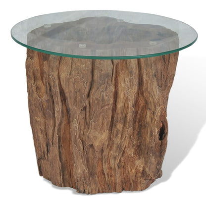 vidaXL Coffee Table Teak Glass 19.7&quot;x15.7&quot;-3