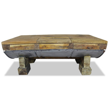 vidaXL Coffee Table Solid Reclaimed Wood 35.4&quot;x19.7&quot;x13.8&quot;-1