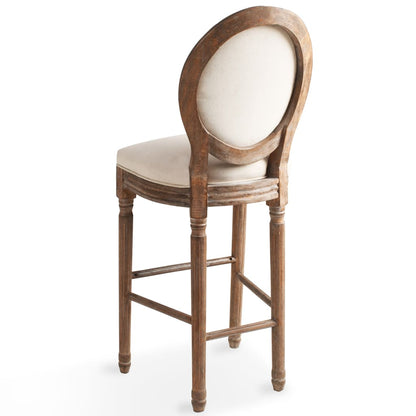 vidaXL Bar Stools 2 pcs White Linen-4