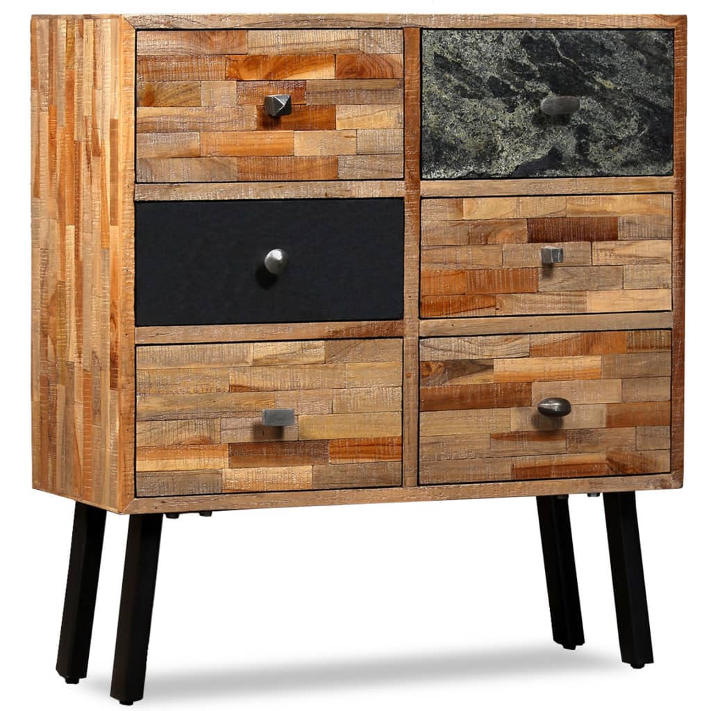 vidaXL Side Cabinet with 6 Drawers Solid Reclaimed Teak 27.6&quot;x11.8&quot;x29.9&quot;-9