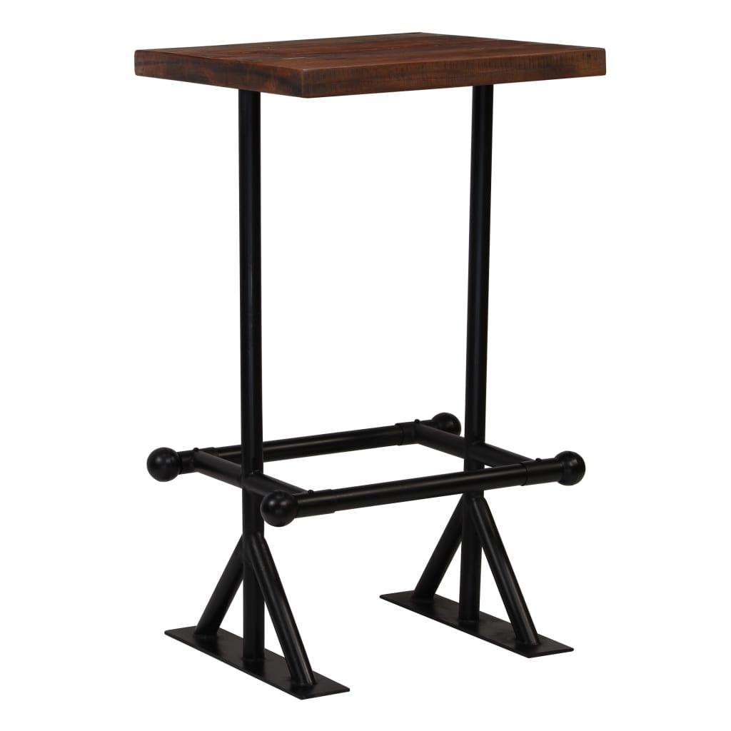 vidaXL Bar Table Kitchen Table Bistro Table Solid Reclaimed Wood Dark Brown-0