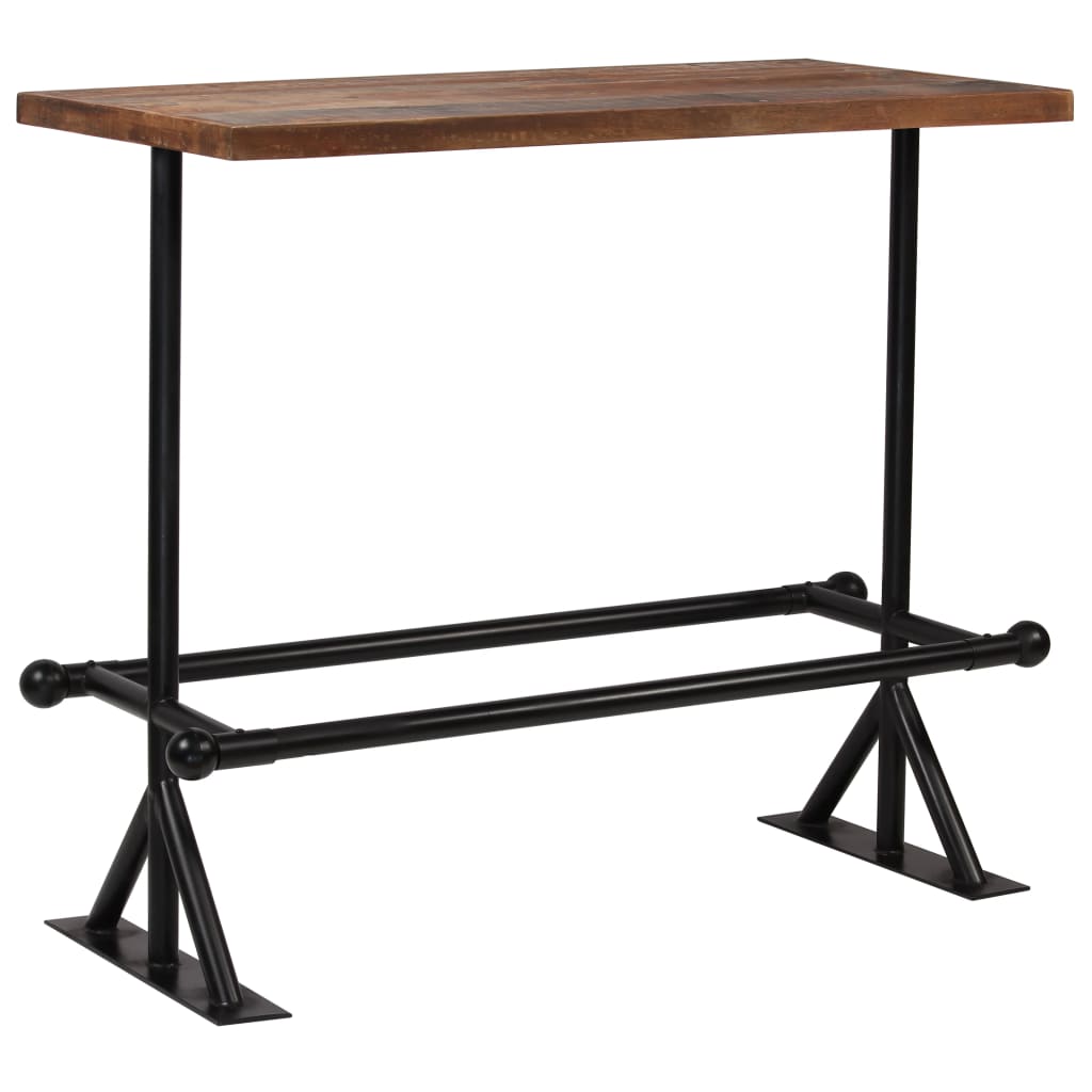 vidaXL Bar Table Kitchen Table Bistro Table Solid Reclaimed Wood Dark Brown-2