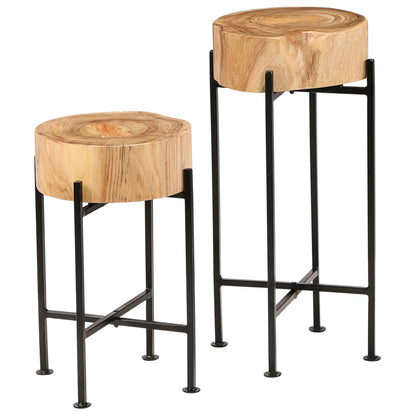 vidaXL Side Table Set 2 Pieces Solid Acacia Wood-0