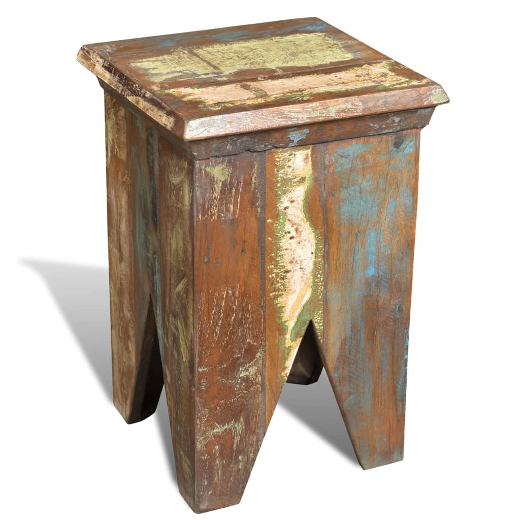 vidaXL Stool Solid Reclaimed Wood-0